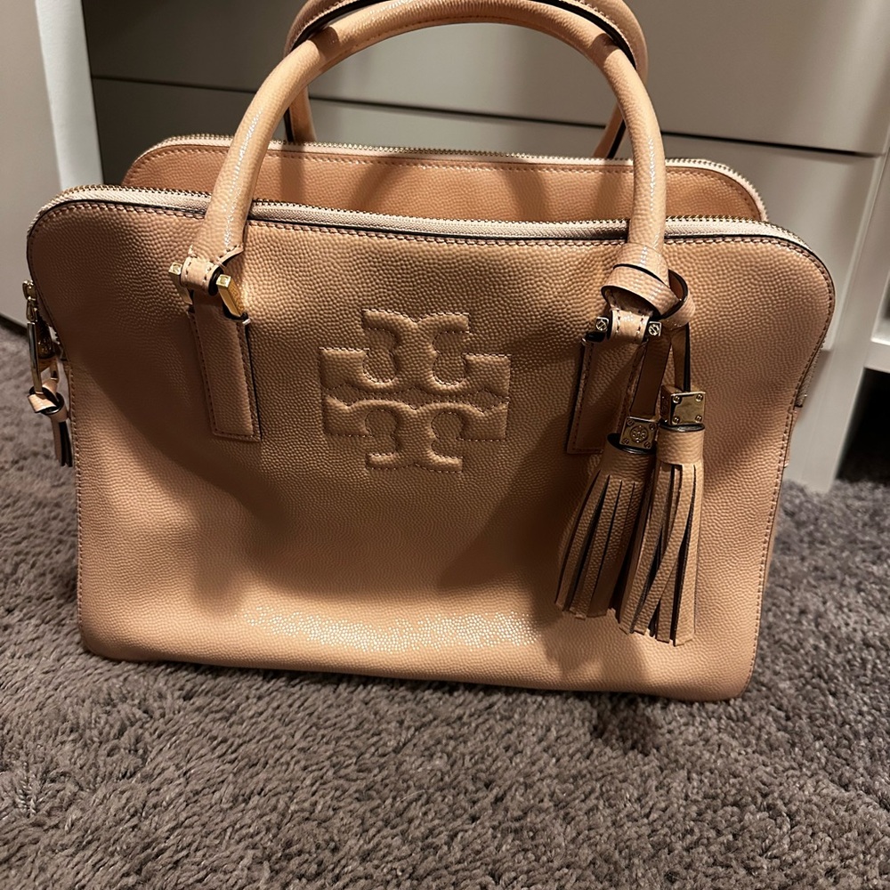 Tory Burch Thea Triple Zip Light Pink  Leather Women's Bag